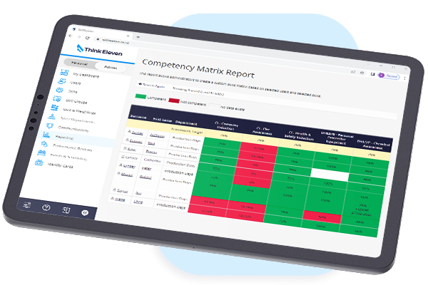 Skills matrix screenshot